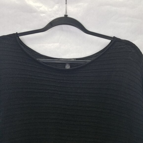 Eileen Fisher Tunic Women's L Asymmetrical Hem Variegated Tencel Rib Knit Sheer - Picture 2 of 12